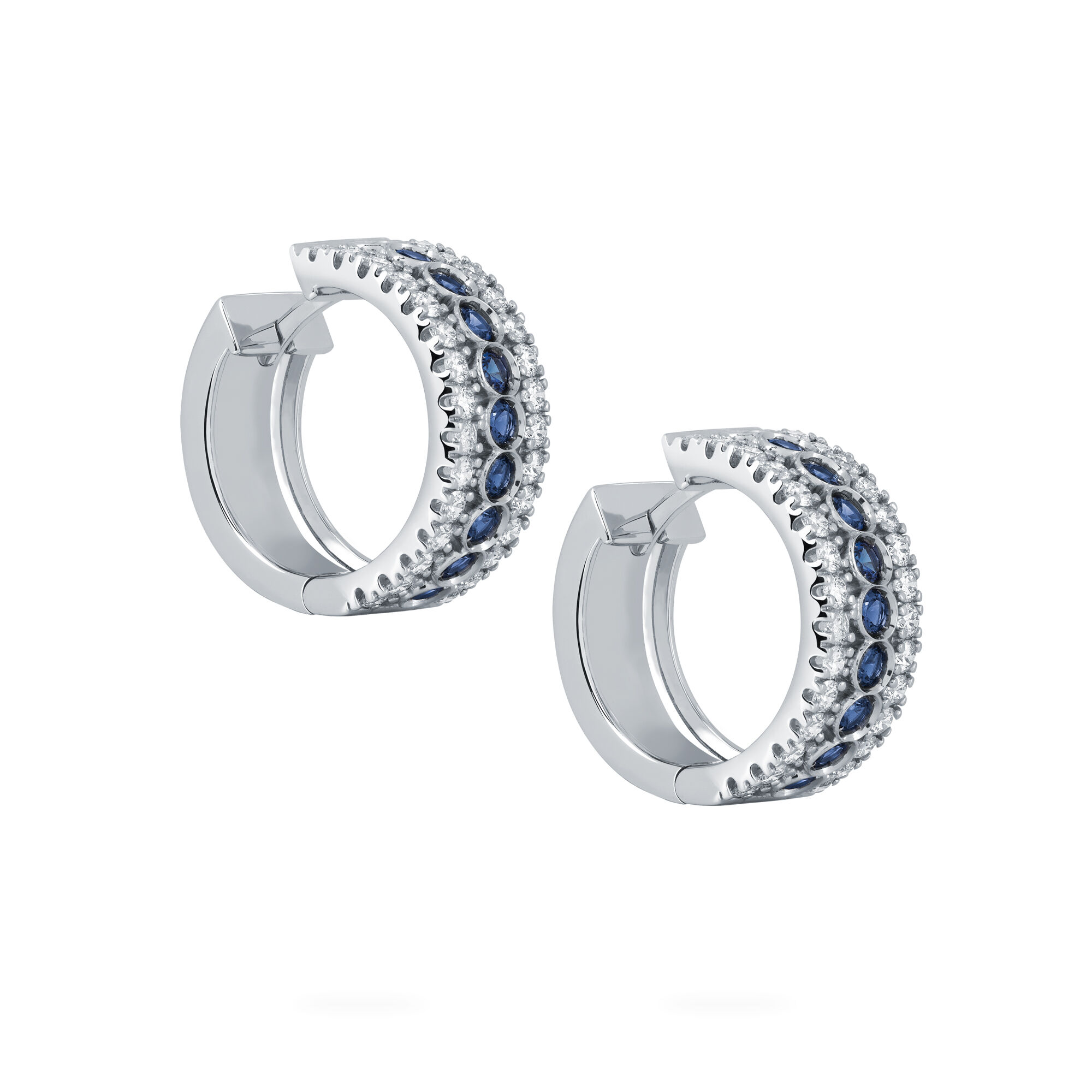 Sapphire huggie deals earrings